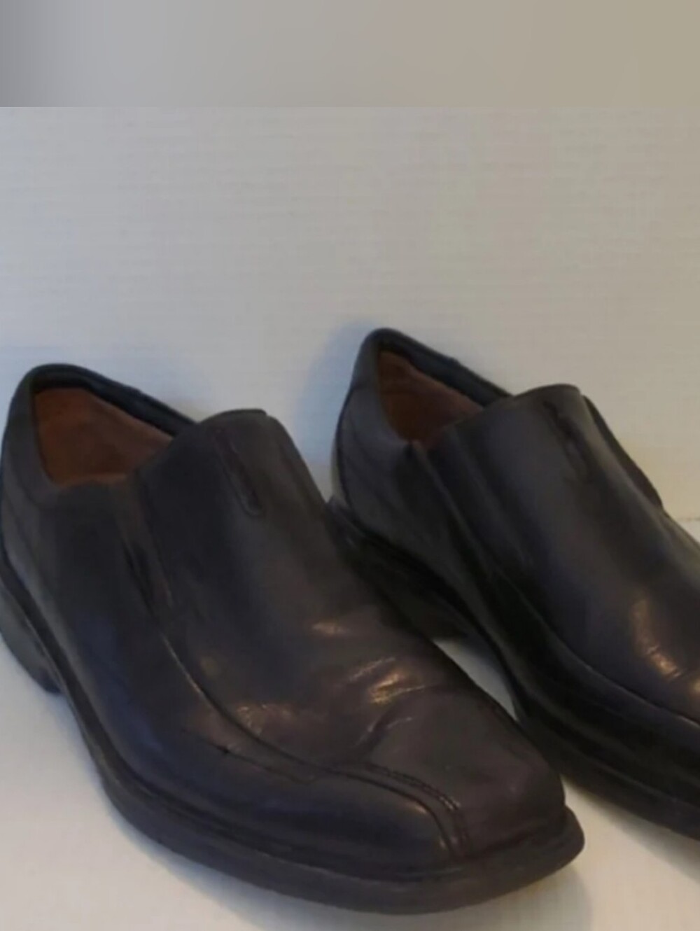 Clarks UNstructured Men's Black Leather Slip-On Loafers Size 14M